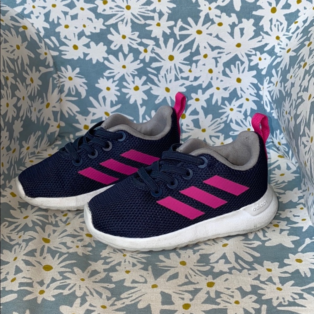Navy & Pink Adidas Sneakers